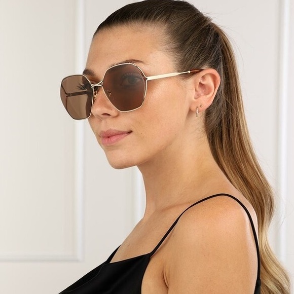 NEW GUCCI GG0818SA 002 WOMEN’S SUNGLASSES GUCCI GG0818S BROWN - Picture 3 of 14